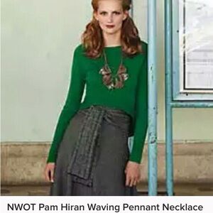 Anthropologie Pam Hiram Waving pennant bib necklace. EUC Elegant Beaded Necklace